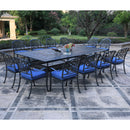 Rectangular Metal Dining Set With Cushions