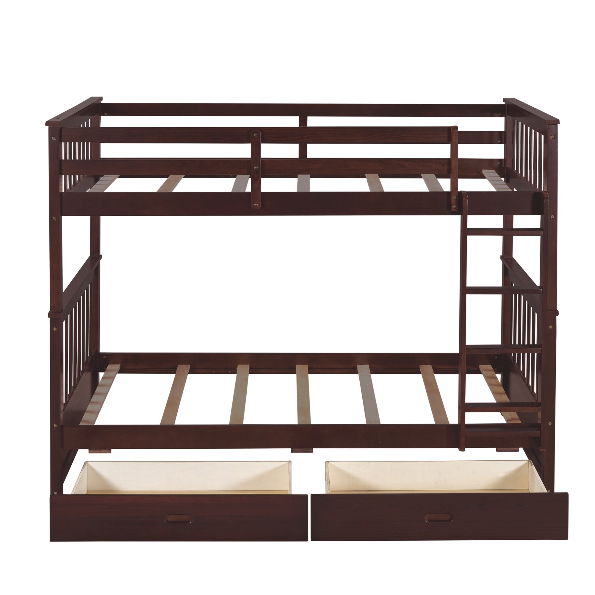 Twin-Over-Twin Bunk Bed with Ladders and Two Storage Drawers (Espresso)(OLD SKU:LT000265AAP) - Atlantic Fine Furniture Melbourne FL