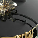 Elegant Round Table With Double Layer Tempered Glass Top And Stainless Steel Frame For Living Room