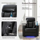 Premium Power Recliner & Storage Arms, Cupholders, Swivel Tray Table And Cell Phone Stand - Black