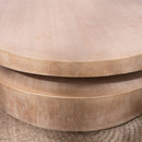 Modern Round Wood Coffee Table, Accent Table For Living Room - Antique Natural / Natural / Rustic
