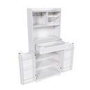 Modern Farmhouse Buffet Cabinet With Hutch Kitchen Storage Sideboard With Drawers & Barn Doors - White