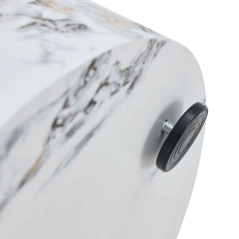 Elegant Cylindrical Table With Patterned Design For Versatile Use - White