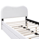 Upholstered Platform Bed With Wood Supporting Feet And Trundle