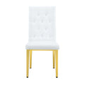 Vintage Style Armless Dining Chairs Set With Grid And Buckle Design