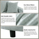 Modern Chaise Lounge Upholstered Sofa Couch With Tufted Seat And Detachable Pillows For Living Room