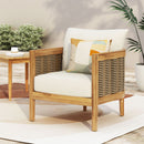 Outdoor Acacia Wood Club Chairs With Cushions