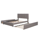 Upholstered Platform Bed With Classic Headboard And Drawers, No Box Spring Needed