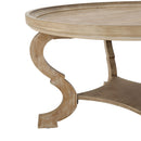 Elegant Coffee Table With Rimmed Top And Curved Design