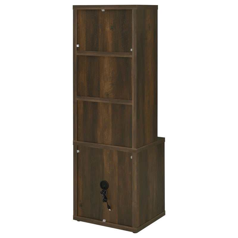 Multifunctional Bookcase With Three Open Shelves, 2 Drawers, Dual USB Charging Outlet