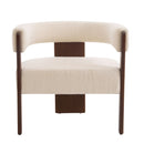 Modern Upholstered Accent Arm Chair With Barrel Back Design