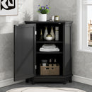 Bathroom Cabinet Triangle Corner Storage Cabinet With Adjustable Shelf Modern Style