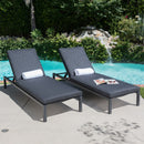 Modern Chaise Lounge With Wate Resistant Fabric Cushions
