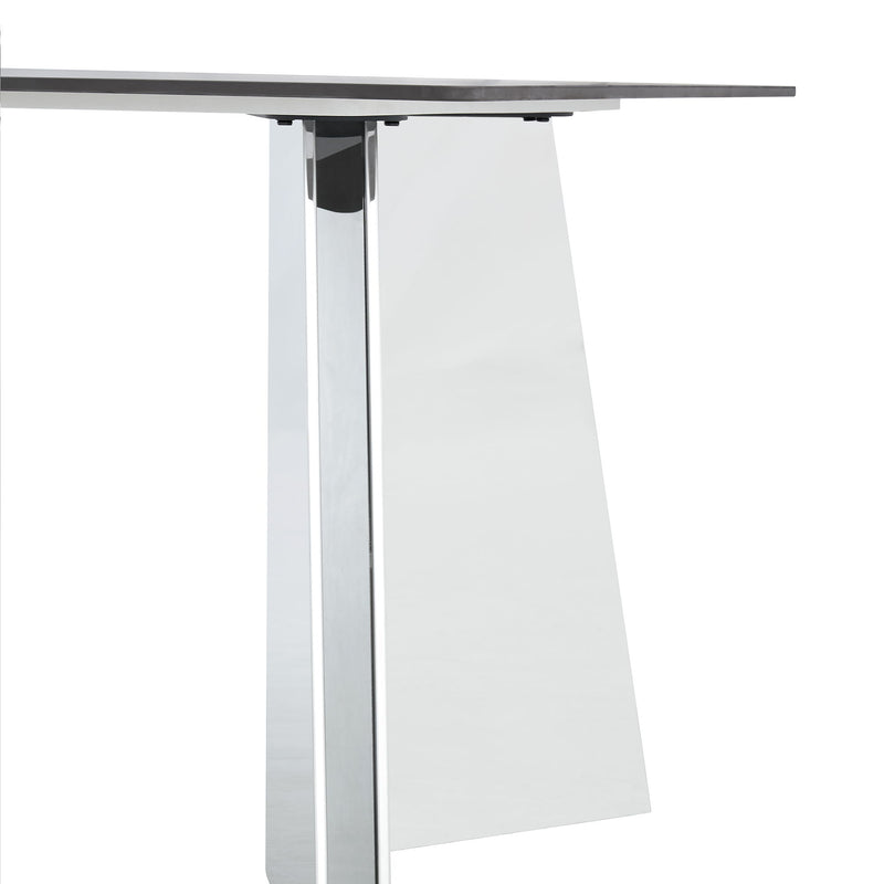Modern Marble Patterned Dining Table With Stainless Steel Butterfly Legs