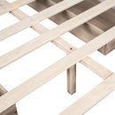 Full Size Upholstered Bed with 4 Drawers, Beige