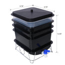 Durable Worm Farm Composting Bin With 4 Tray System For Food Waste Recycling Plastic - Black