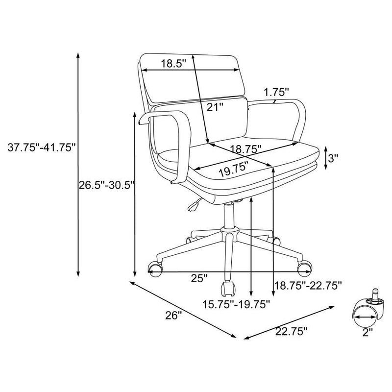 Ximena - Upholstered Adjustable Mid Back Office Chair