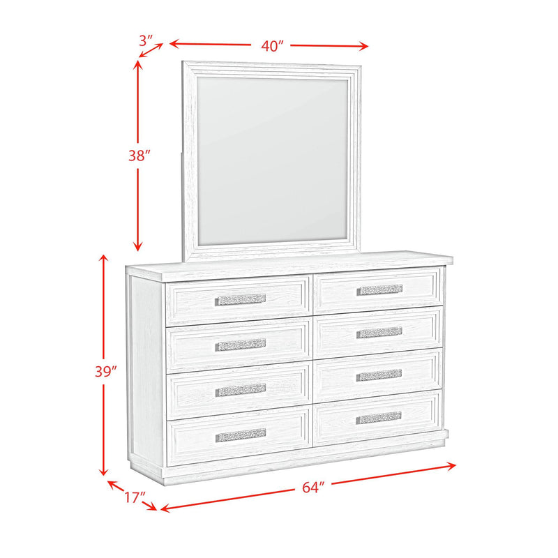 Avalanche - Dresser And Mirror Set - Antique White