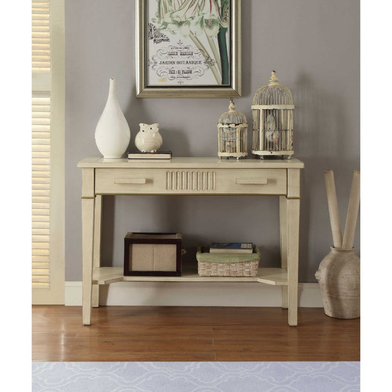 Siskou - Accent Table - Antique White - Atlantic Fine Furniture Inc