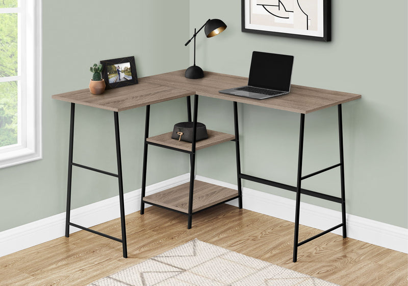 Computer Desk, Home Office, Corner, Storage Shelves, L Shape, Work, Laptop, Contemporary, Modern