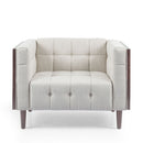 Contemporary Club Chair With Button Tufted Waffle Stitch