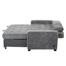 Upholstered Sleeper Bed Sofa With Dual USB Charging, Adjustable Backrest