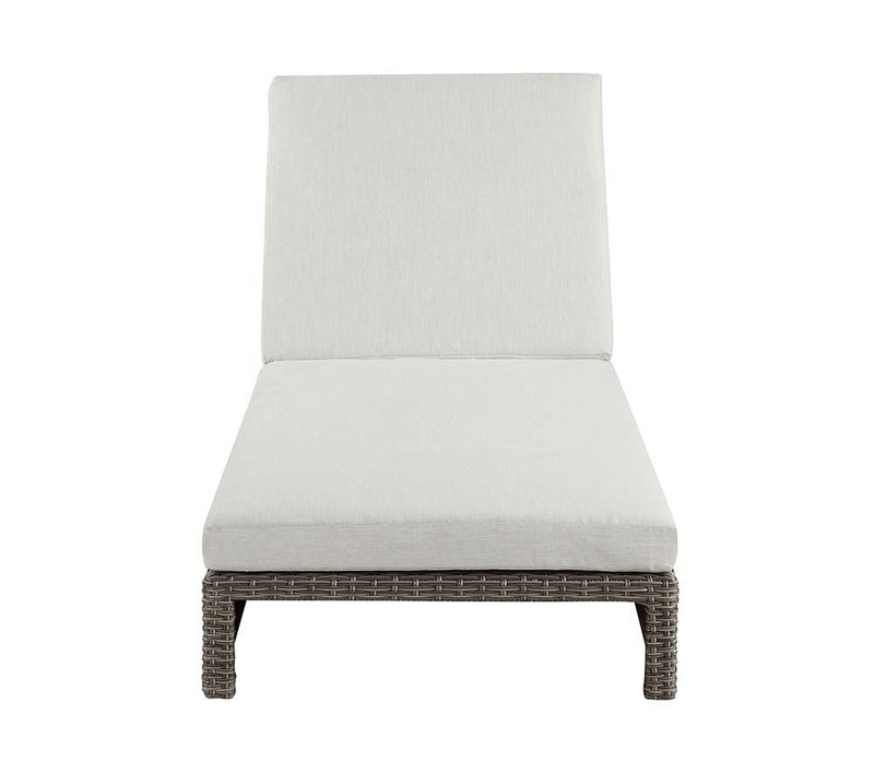 Salena - Patio Lounge Chair - Beige Fabric & Gray Finish - 8"