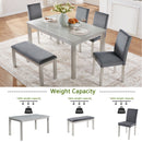 Dining Table Set, Table With A Rectangular Table And Upholstered Chairs