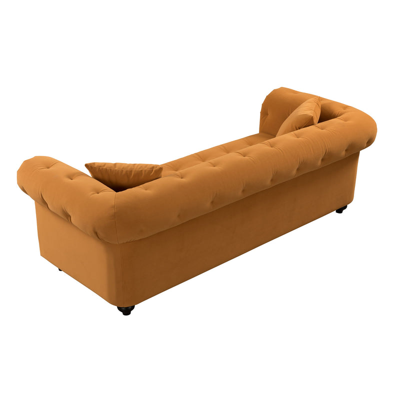 Vintage Medieval Style Sofa, Chesterfield Design, With 2 Throw Pillows