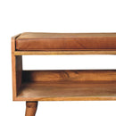 Solid Wood Bench With Upholstered Sea