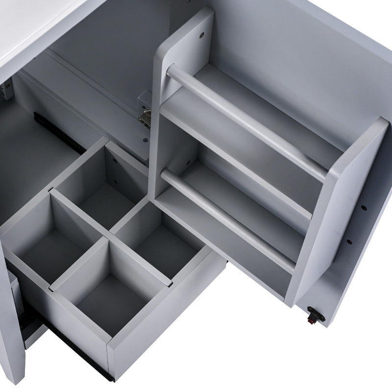 Modern Bathroom Vanity With Sink, Functional Drawer, Soft- Closing Door