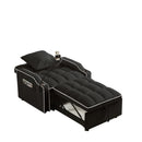 Convertible Velvet 3 In 1 Sofa Bed With Adjustable Sleeper Chair And Multi Pockets