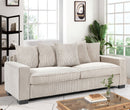 Luxe Corduroy Sofa With 5 Matching Toss Pillows, Sleek Design, Spacious And Comfortable 3 Seater Couch