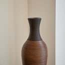 Tall Standing Designer Floor Vases With Elegant 2 Tone Finishes Ideal For Decorating Living Rooms, Bedrooms, Entryways Perfect For Decorating Your Home - Black / Gray