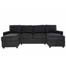 Convertible Sectional Sofa With Storage Chaise Lounges And USB Ports