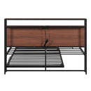 Platform Bed Frame With Trundle, USB Ports And Slat Support, No Box Spring Needed