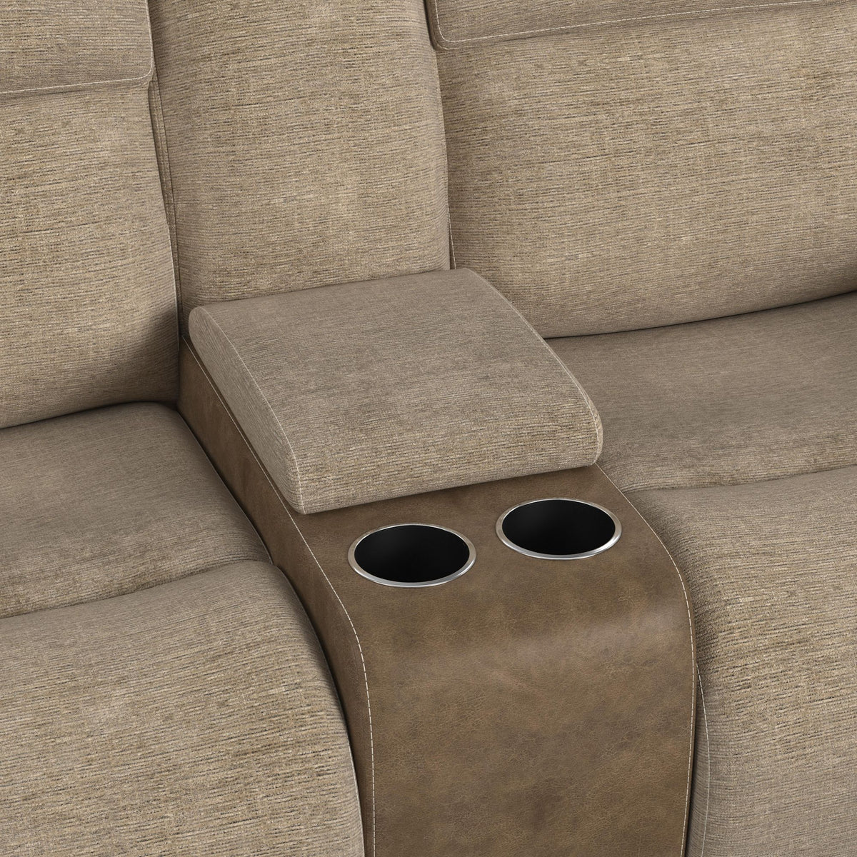 Hornet Motion Glider Loveseat With Console in Dark Gray by Elements International, view 15