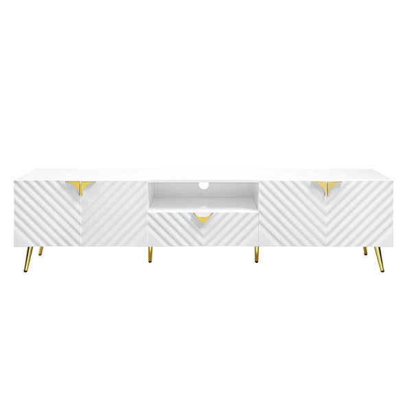 Gaines - High Gloss TV Stand - White