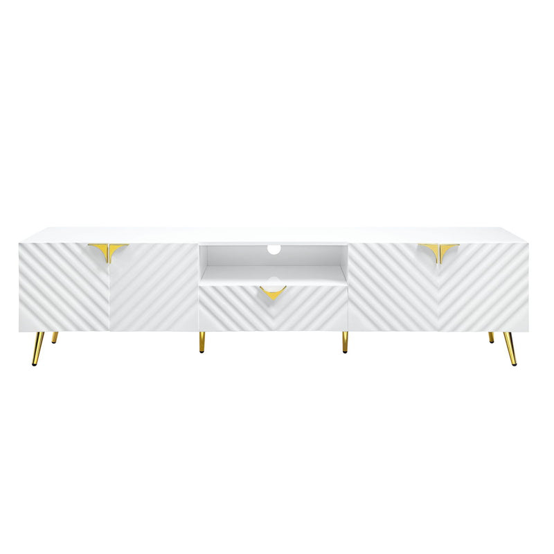 Gaines - High Gloss TV Stand - White