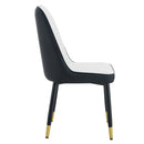 Modern 2 Tone Dining Chairs With Gold Decorated Legs (Set of 2) - White / Black