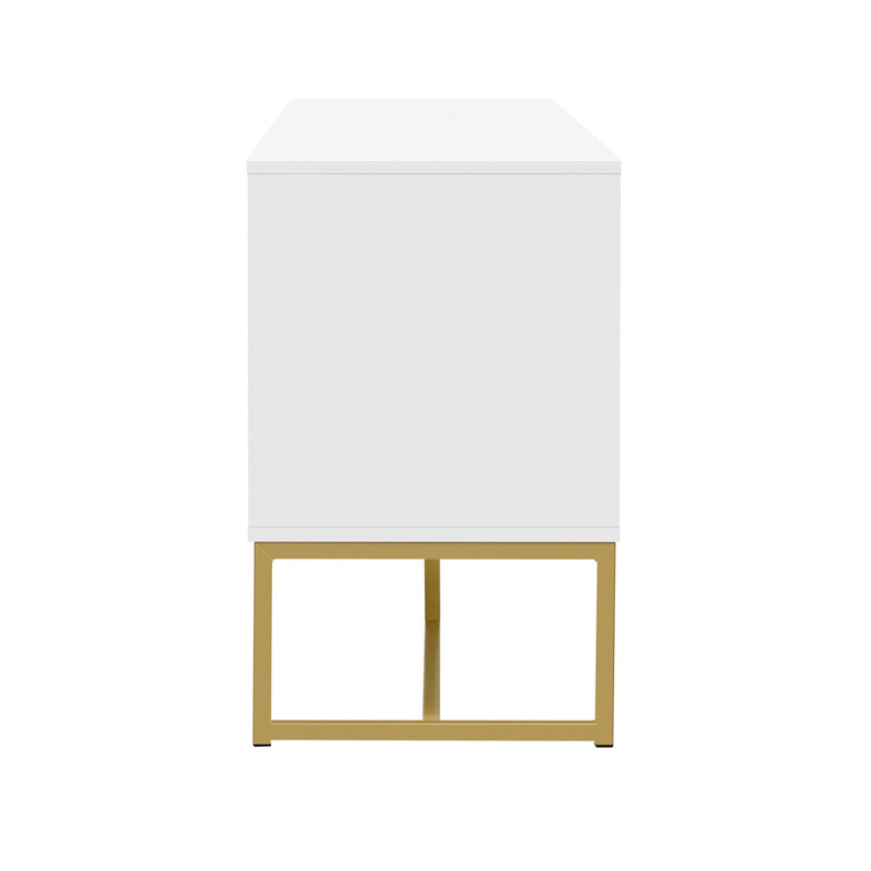 TV Cabinet With 1 Drawer, 2 Cabinets, Handles And Anti-Tip Device