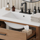 Bathroom Vanity With Ceramic Sink, Modern Free Standing Cabinet With Soft Close Drawers