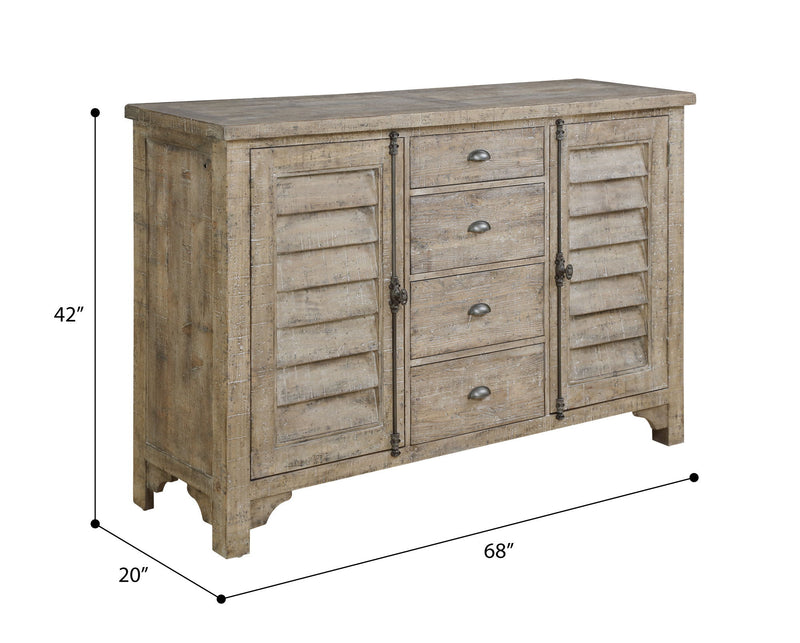 Ludin - Louvred Door Buffet - Taupe