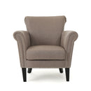 Elegant Club Chair With Nailhead Trim And Birch Wood Legs