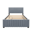 Elegant Upholstered Platform Bed With Twin Size Trundle