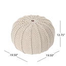 Bordeaux - Knitted Cotton Round Pouf Ottoman And Floor Cushion