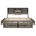 Platform Bed With Storage Headboard And 8 Drawers