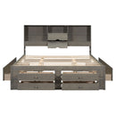 Platform Bed With Storage Headboard And 8 Drawers