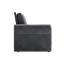 3 In 1 Convertible Sleeper Sofa With Nailhead Trim & Rolled Arm