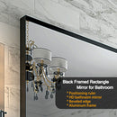 Rectangular Bathroom Mirror Square Angle Metal Frame Wall Mounted Hanging Plates Wall Mount Mirror For Bathroom (Horizontal & Vertical)